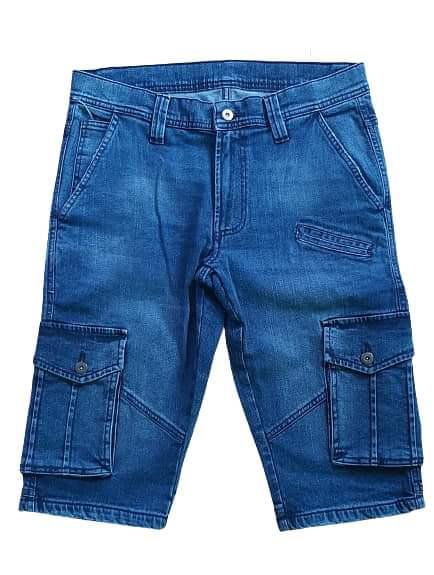 Denim cargo shorts