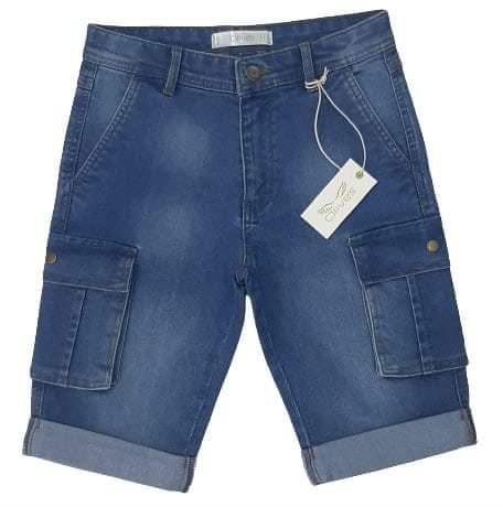 Kids denim cargo shorts