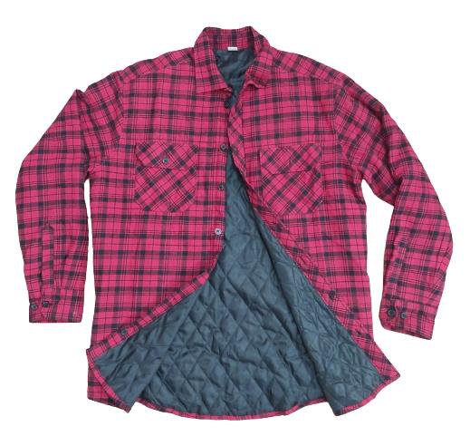 Quilt-lined flannel shirt